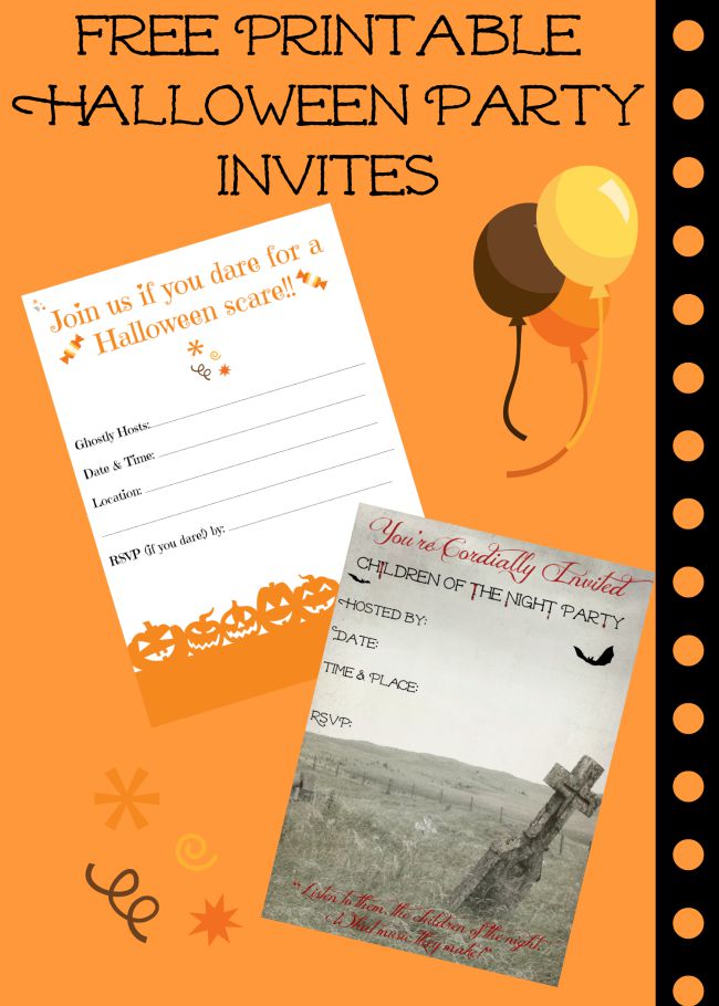 printable halloween party invitations