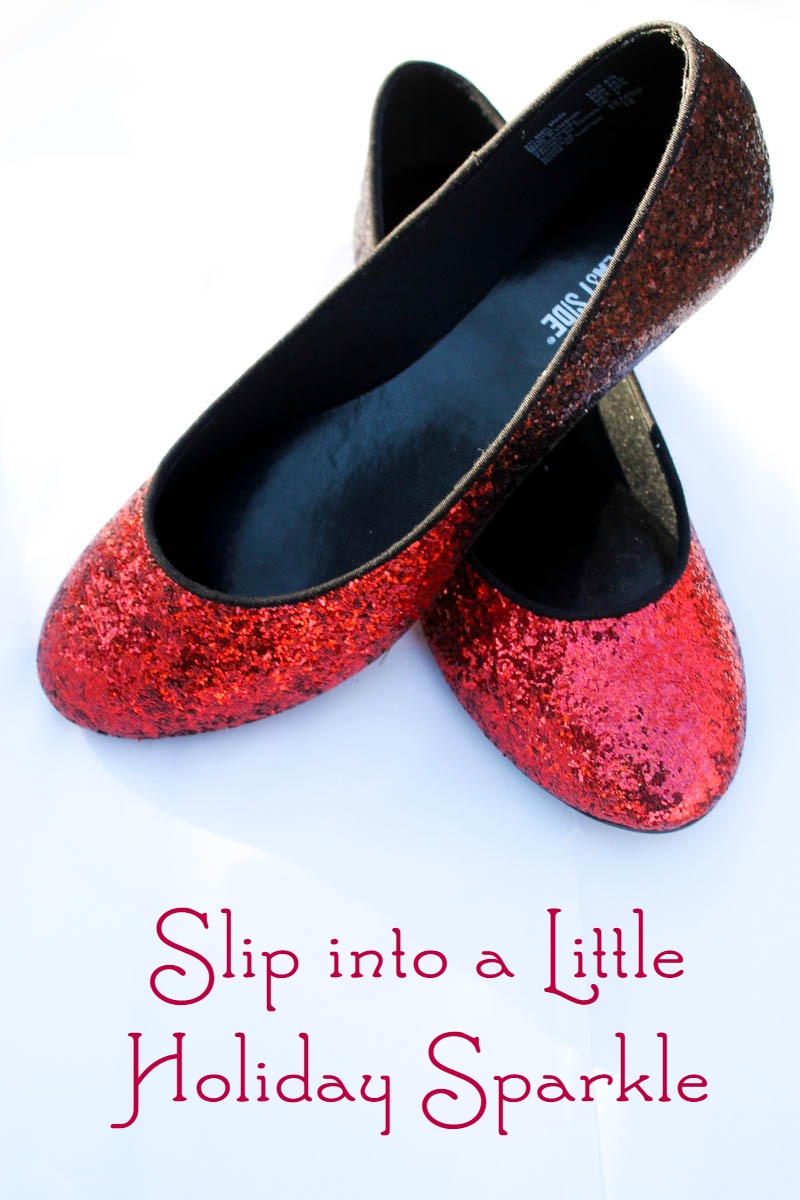 ruby red glitter shoes