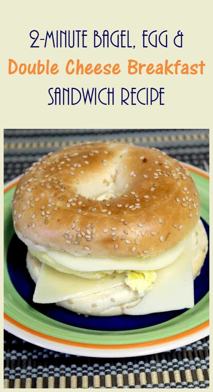 2-Minute Bagel, Egg & Double Cheese Breakfast Sandwich Recipe | Pretty ...