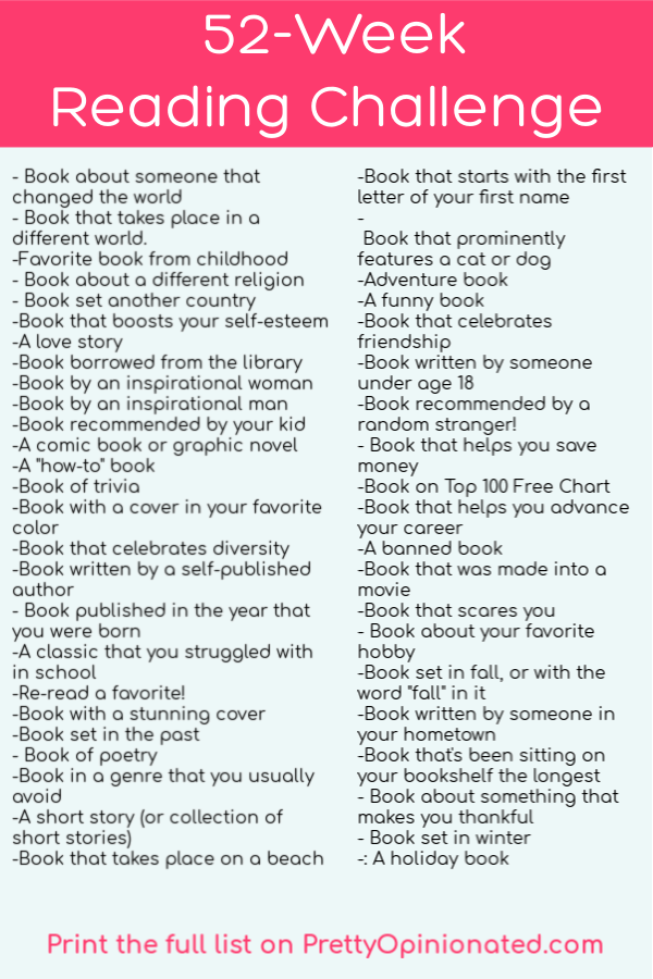 52 Fun Reading Challenges To Help You Reach Your Book A Week Goal