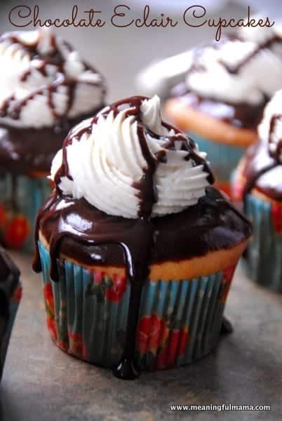  Chocolate Eclair Cupcakes from Meaningful Mama